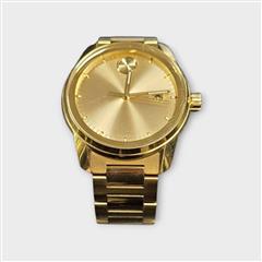 Movado Bold Gold Tone Men's Wrist Watch 01.1.34 6615
